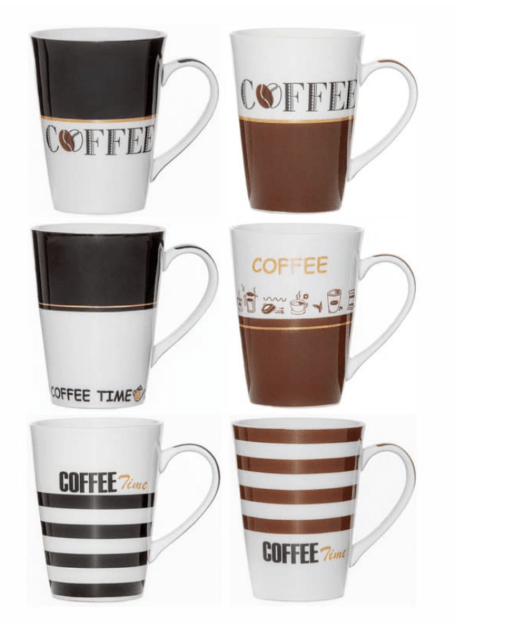 Roxx Bone China Large Coffee Riso Mug Set of 6pcs 300ml - Image 2